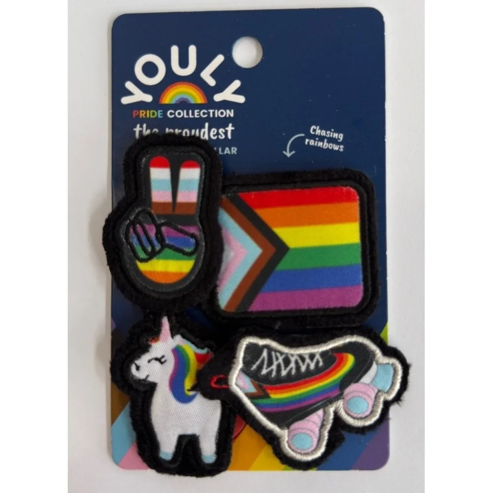 Youly Pride Collection Dog Collar Charm Set Rainbow Unicorn Skate Petco NWT